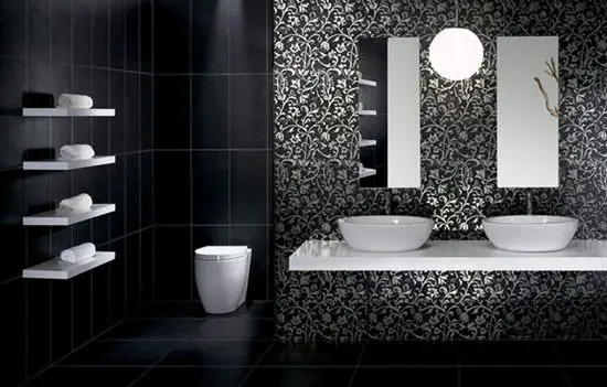 Bathroom Tile Ideas - Go with a dark color