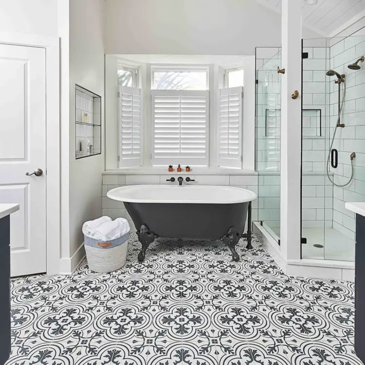 Bathroom Tile Ideas - Traditional black and white