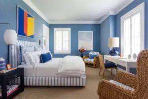 Go funky with blue and Very Peri for the room.