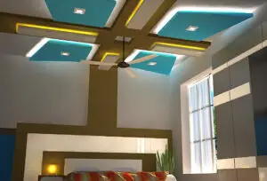 POP false ceiling design with lights for the living room at home. (Photo by gyproc.in)